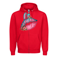 Red Eared Turquoise Pink Easter Lips Zipper Hoodie - Bettercallsaul