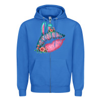 True Royal Eared Turquoise Pink Easter Lips Zipper Hoodie - Bettercallsaul