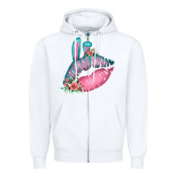 White Eared Turquoise Pink Easter Lips Zipper Hoodie - Bettercallsaul