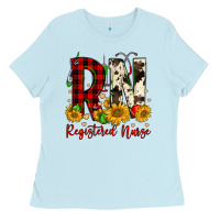 Baby Blue christmas rn registered nurse Ladies Tee - FaDigitalArtStudio