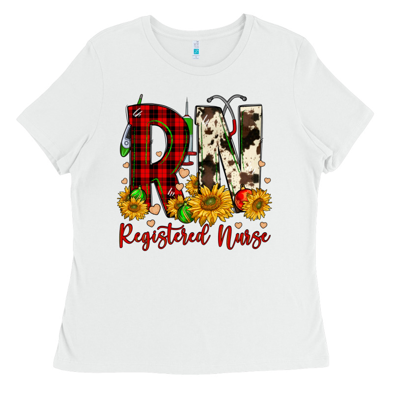 Christmas Rn Registered Nurse Ladies Tee by FaDigitalArtStudio | Teevron