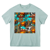 Arona western sunset bison and sunflowers seamless pattern Heavy Core Tee - HRA Design Shop