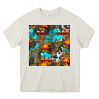 Cream western sunset bison and sunflowers seamless pattern Heavy Core Tee - HRA Design Shop