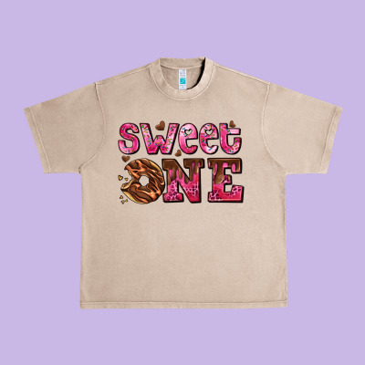 Sweet One Donut Urban Heavy Tee Designed By Adodesignshop