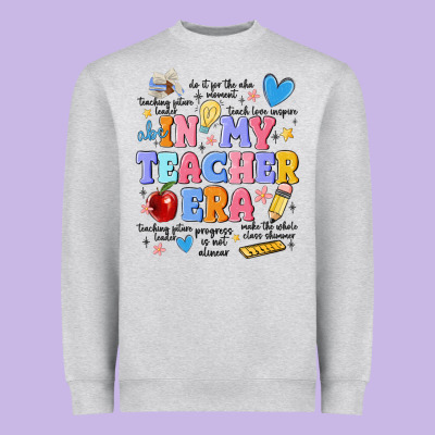 In My Teacher Era Heavyweight Sweatshirt Designed By Maliassmallbusiness