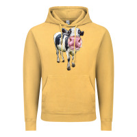 Vintage Mustard Cute Holstein Vintage Hoodie - LillyAllenDesigns