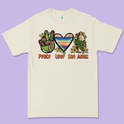 Peace Love San Judas Premium Tee Designed By Jahusdesignshop