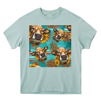 Arona western sunflowers cow seamless pattern Heavy Core Tee - HRA Design Shop