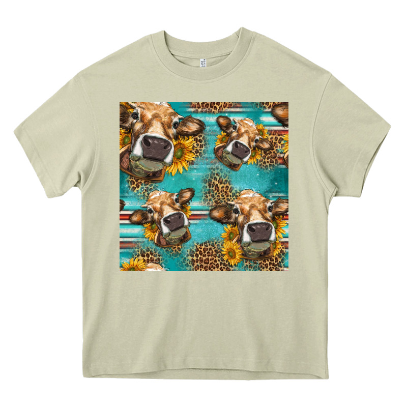 Western Sunflowers Cow Seamless Pattern Heavy Core Tee by HRA Design Shop | Teevron