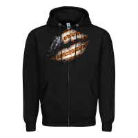 Black Vintage American Flag With Leopard Pattern Zipper Hoodie - Bettercallsaul