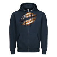 Vintage American Flag With Leopard Pattern Zipper Hoodie | Teevron