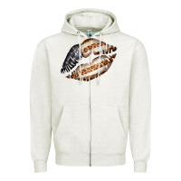 Oatmeal Heather Vintage American Flag With Leopard Pattern Zipper Hoodie - Bettercallsaul