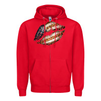 Red Vintage American Flag With Leopard Pattern Zipper Hoodie - Bettercallsaul