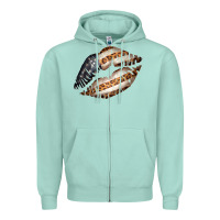 Seafoam Vintage American Flag With Leopard Pattern Zipper Hoodie - Bettercallsaul