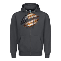 Smoke Vintage American Flag With Leopard Pattern Zipper Hoodie - Bettercallsaul