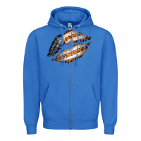 True Royal Vintage American Flag With Leopard Pattern Zipper Hoodie - Bettercallsaul