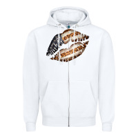 White Vintage American Flag With Leopard Pattern Zipper Hoodie - Bettercallsaul