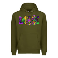 Army Green mardi gras love Premium Hoodie - JahusDesignShop