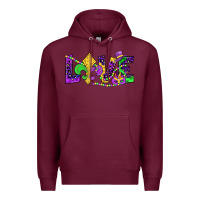 Burgundy mardi gras love Premium Hoodie - JahusDesignShop