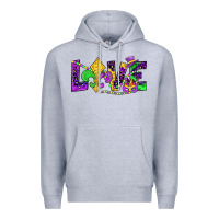 Heather Grey mardi gras love Premium Hoodie - JahusDesignShop