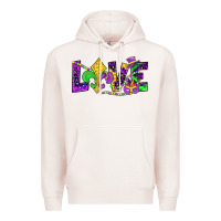 Pale Pink mardi gras love Premium Hoodie - JahusDesignShop