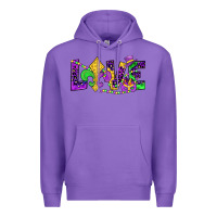 Purple mardi gras love Premium Hoodie - JahusDesignShop