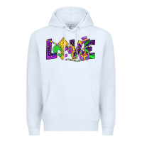 White mardi gras love Premium Hoodie - JahusDesignShop