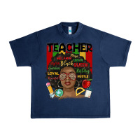 Navy black woman teacher Urban Heavy Tee - MaliasSmallBusiness