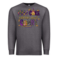 Charcoal Heather King cake calories don't count Premium Sweatshirt - HowdyJamesFarm