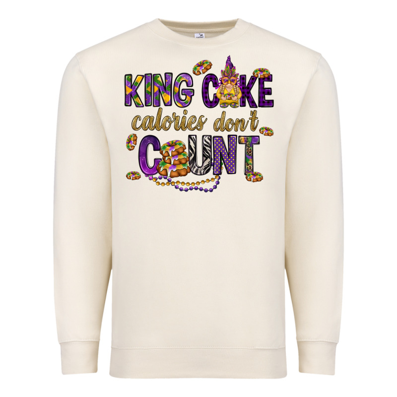 King Cake Calories Don't Count Premium Sweatshirt by HowdyJamesFarm | Teevron