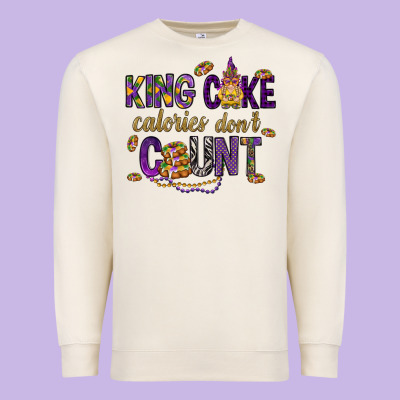 King Cake Calories Don't Count Premium Sweatshirt Designed By Howdyjamesfarm