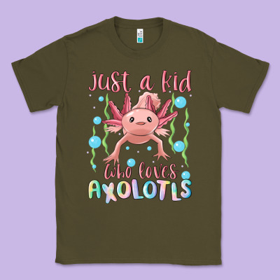 Just A Kid Who Loves Axolotls Classic Tee Designed By Maliassmallbusiness