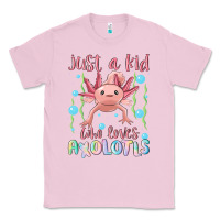 Bubblegum Pink just a kid who loves axolotls Classic Tee - MaliasSmallBusiness