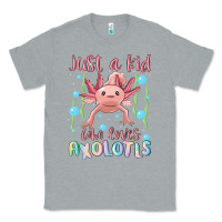 Heather Grey just a kid who loves axolotls Classic Tee - MaliasSmallBusiness