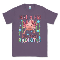 Lavender just a kid who loves axolotls Classic Tee - MaliasSmallBusiness