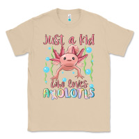Mushroom just a kid who loves axolotls Classic Tee - MaliasSmallBusiness