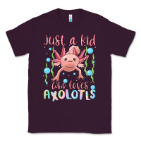 Plum just a kid who loves axolotls Classic Tee - MaliasSmallBusiness
