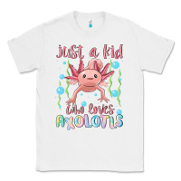 White just a kid who loves axolotls Classic Tee - MaliasSmallBusiness