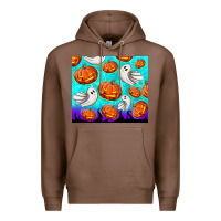 Chestnut halloween pumpkins with ghosts Premium Hoodie - TumblerDesignByShophia
