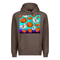 Coffee halloween pumpkins with ghosts Premium Hoodie - TumblerDesignByShophia
