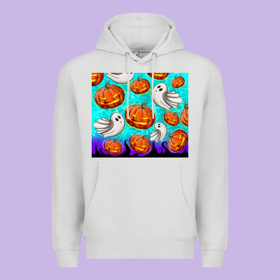 Halloween Pumpkins With Ghosts Premium Hoodie Designed By Tumblerdesignbyshophia