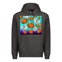 Smoke halloween pumpkins with ghosts Premium Hoodie - TumblerDesignByShophia
