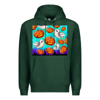 Sports Green halloween pumpkins with ghosts Premium Hoodie - TumblerDesignByShophia