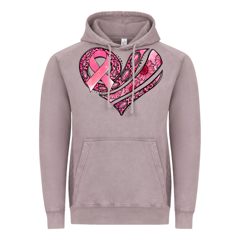 Breast Cancer Awareness Heart Vintage Hoodie by Jasminsmagicworld | Teevron