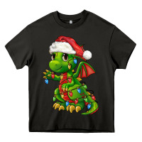 Asphalt Christmas Cute Dragon Heavy Core Tee - FaDigitalArtStudio
