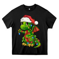 Black Christmas Cute Dragon Heavy Core Tee - FaDigitalArtStudio