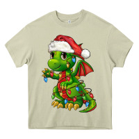 Mossy Christmas Cute Dragon Heavy Core Tee - FaDigitalArtStudio