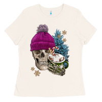 Bone winter skeleton skull Ladies Tee - FaDigitalArtStudio