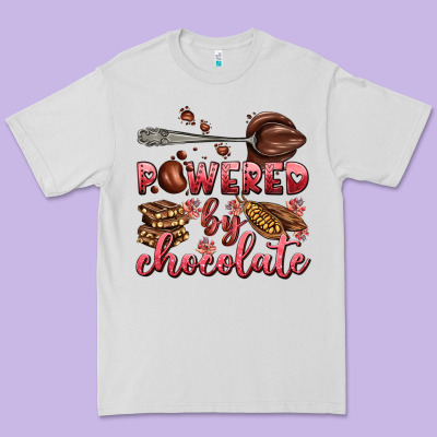 Powered By Chocolate Premium Tee Designed By Adodesignshop