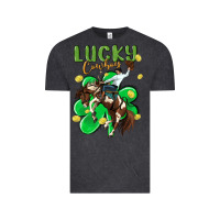 Vintage Black lucky cowboy Vintage Tee - MaliasSmallBusiness